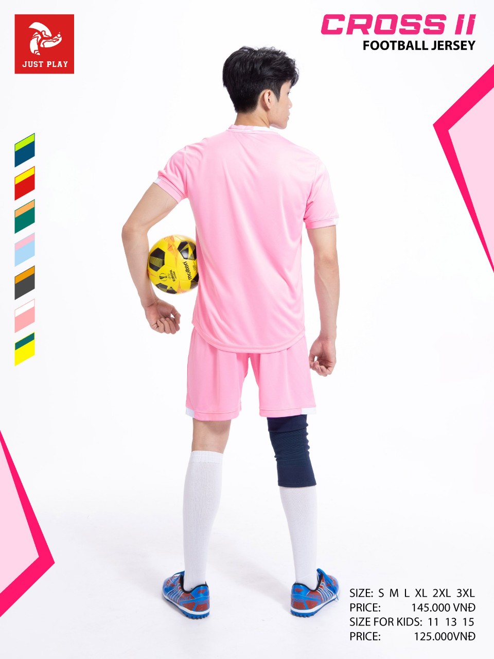 Bộ quần áo bóng đá Justplay Cross II – Hồng (8) Bo quan ao bong da Justplay Cross II – Hong 8