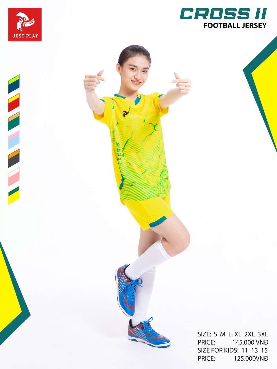 Bộ quần áo bóng đá Justplay Cross II – Màu Vàng (4) Bo quan ao bong da Justplay Cross II – Mau Vang 4