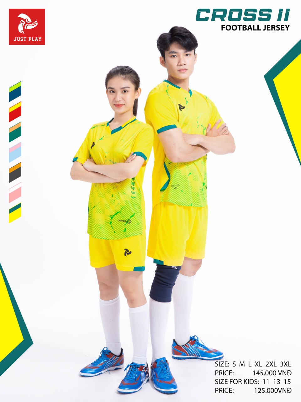Bộ quần áo bóng đá Justplay Cross II – Màu Vàng (6) Bo quan ao bong da Justplay Cross II – Mau Vang 6