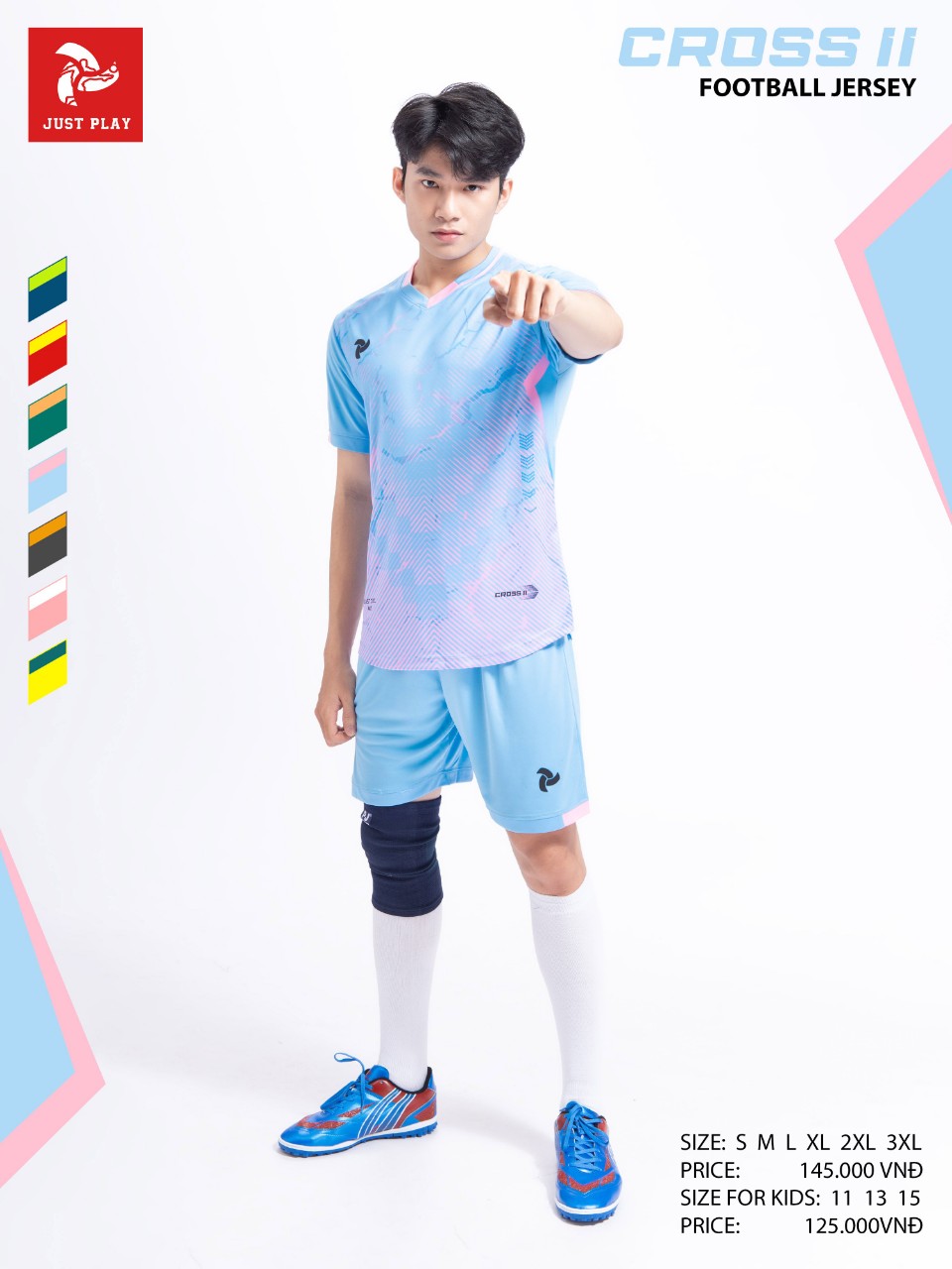 Bộ quần áo bóng đá Justplay Cross II – Xanh biển (1) Bo quan ao bong da Justplay Cross II – Xanh bien 1