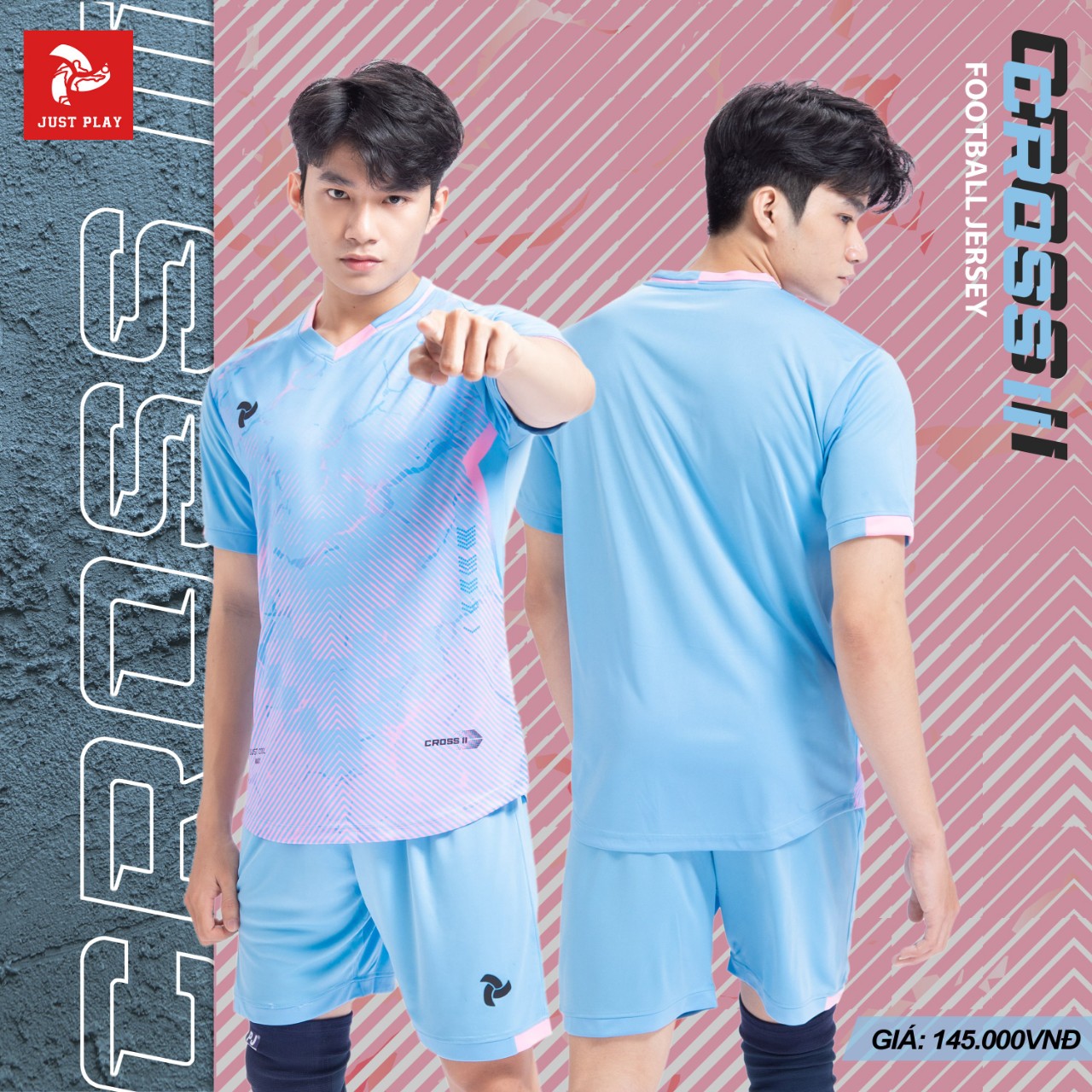Bộ quần áo bóng đá Justplay Cross II – Xanh biển (2) Bo quan ao bong da Justplay Cross II – Xanh bien 2
