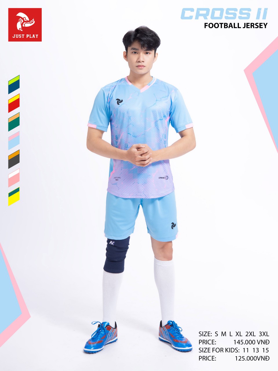Bộ quần áo bóng đá Justplay Cross II – Xanh biển (4) Bo quan ao bong da Justplay Cross II – Xanh bien 4