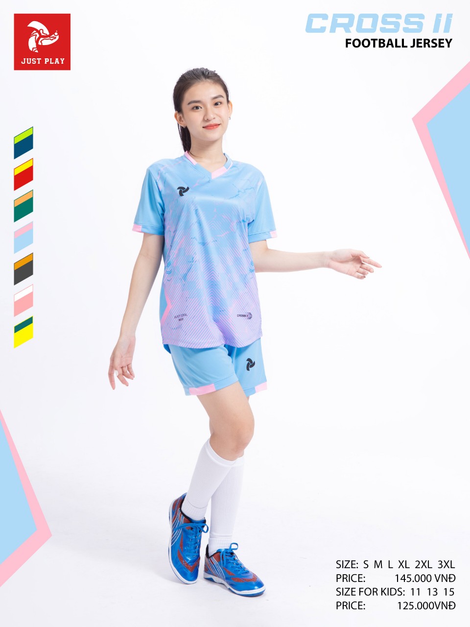 Bộ quần áo bóng đá Justplay Cross II – Xanh biển (5) Bo quan ao bong da Justplay Cross II – Xanh bien 5