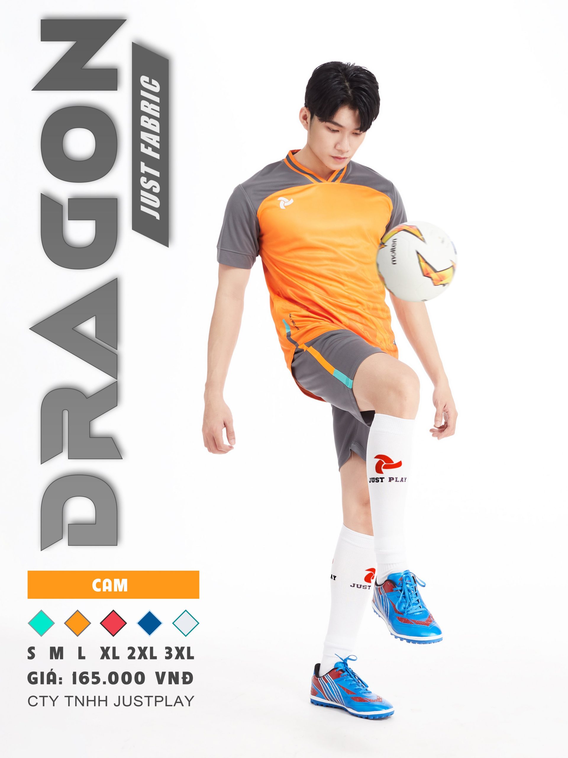 Bộ quần áo bóng đá Justplay Dragon Cam– Mẫu đẹp 2022 có size 3XL (2) Bo quan ao bong da Justplay Dragon Cam– Mau dep 2022 co size 3XL 2