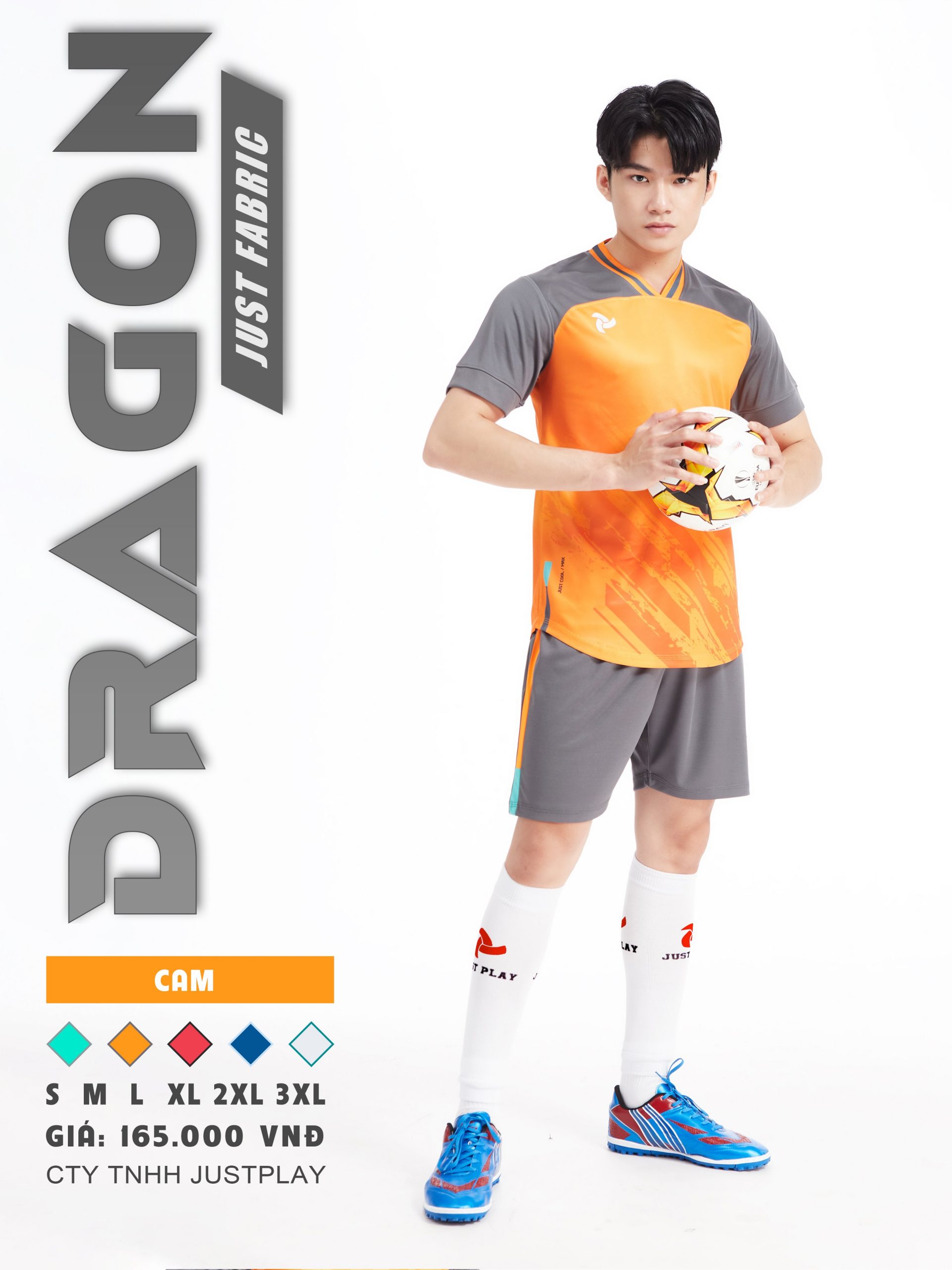 Bộ quần áo bóng đá Justplay Dragon Cam– Mẫu đẹp 2022 có size 3XL (3) Bo quan ao bong da Justplay Dragon Cam– Mau dep 2022 co size 3XL 3