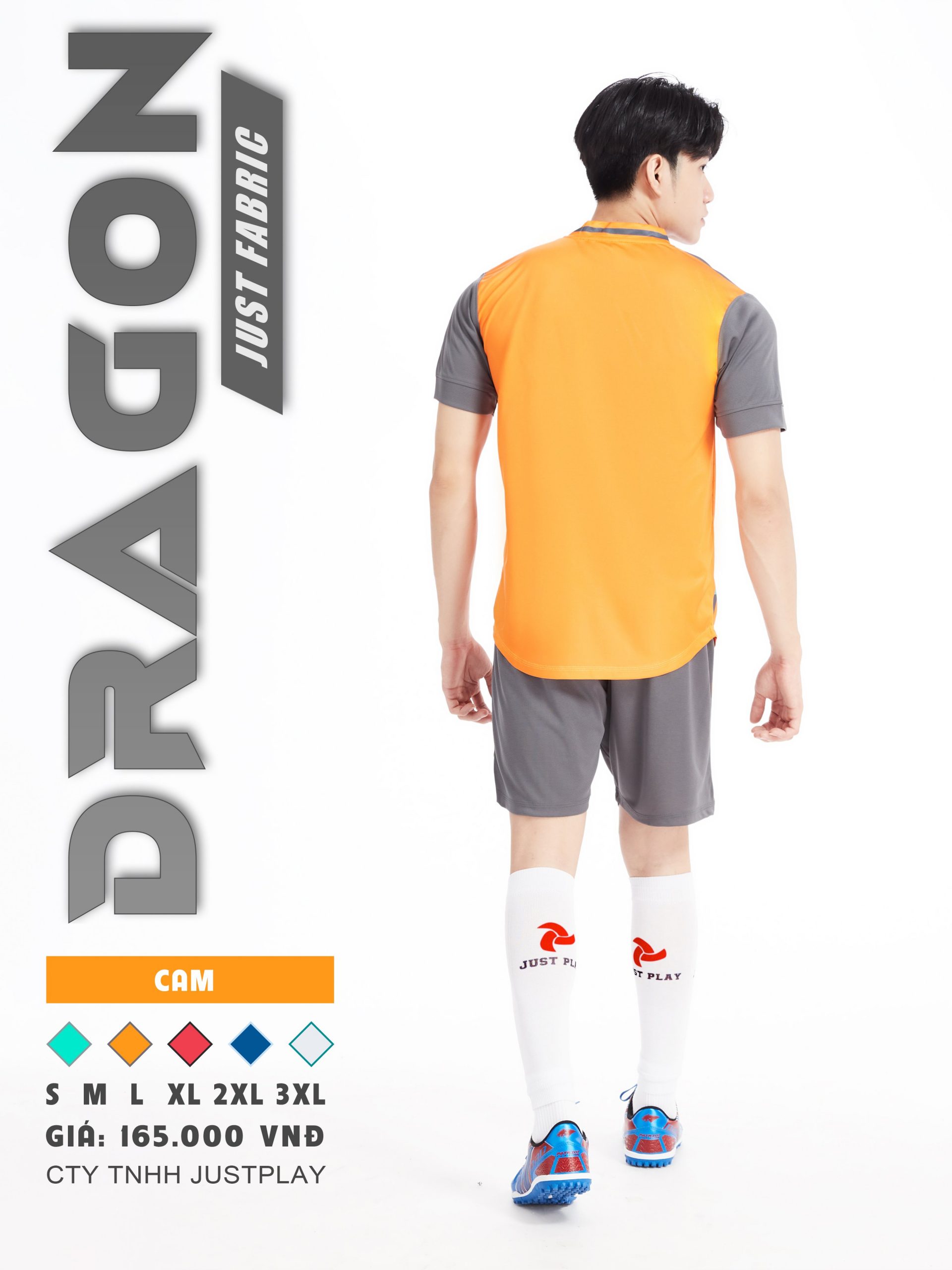 Bộ quần áo bóng đá Justplay Dragon Cam– Mẫu đẹp 2022 có size 3XL (6) Bo quan ao bong da Justplay Dragon Cam– Mau dep 2022 co size 3XL 6