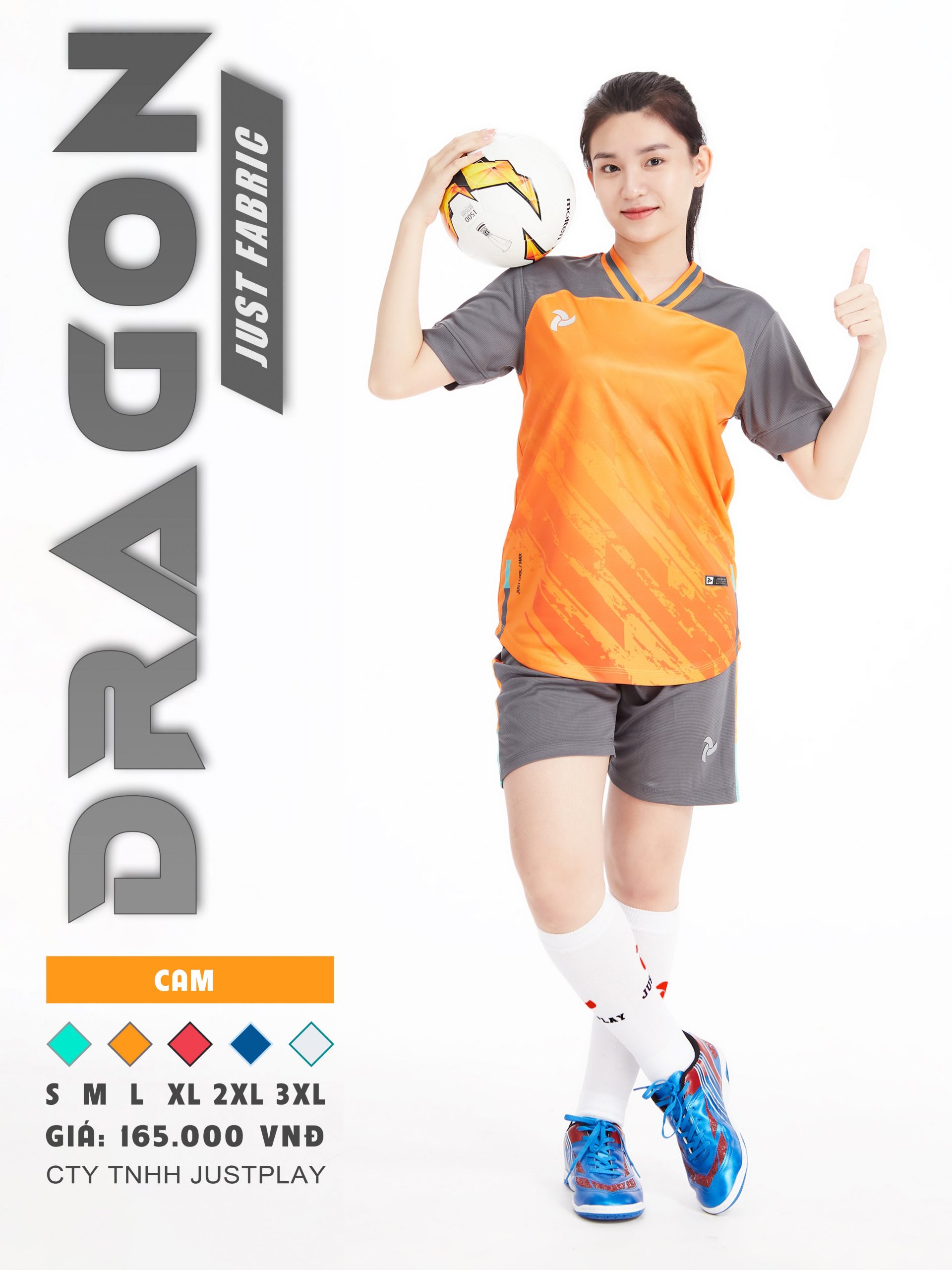 Bộ quần áo bóng đá Justplay Dragon Cam– Mẫu đẹp 2022 có size 3XL (7) Bo quan ao bong da Justplay Dragon Cam– Mau dep 2022 co size 3XL 7