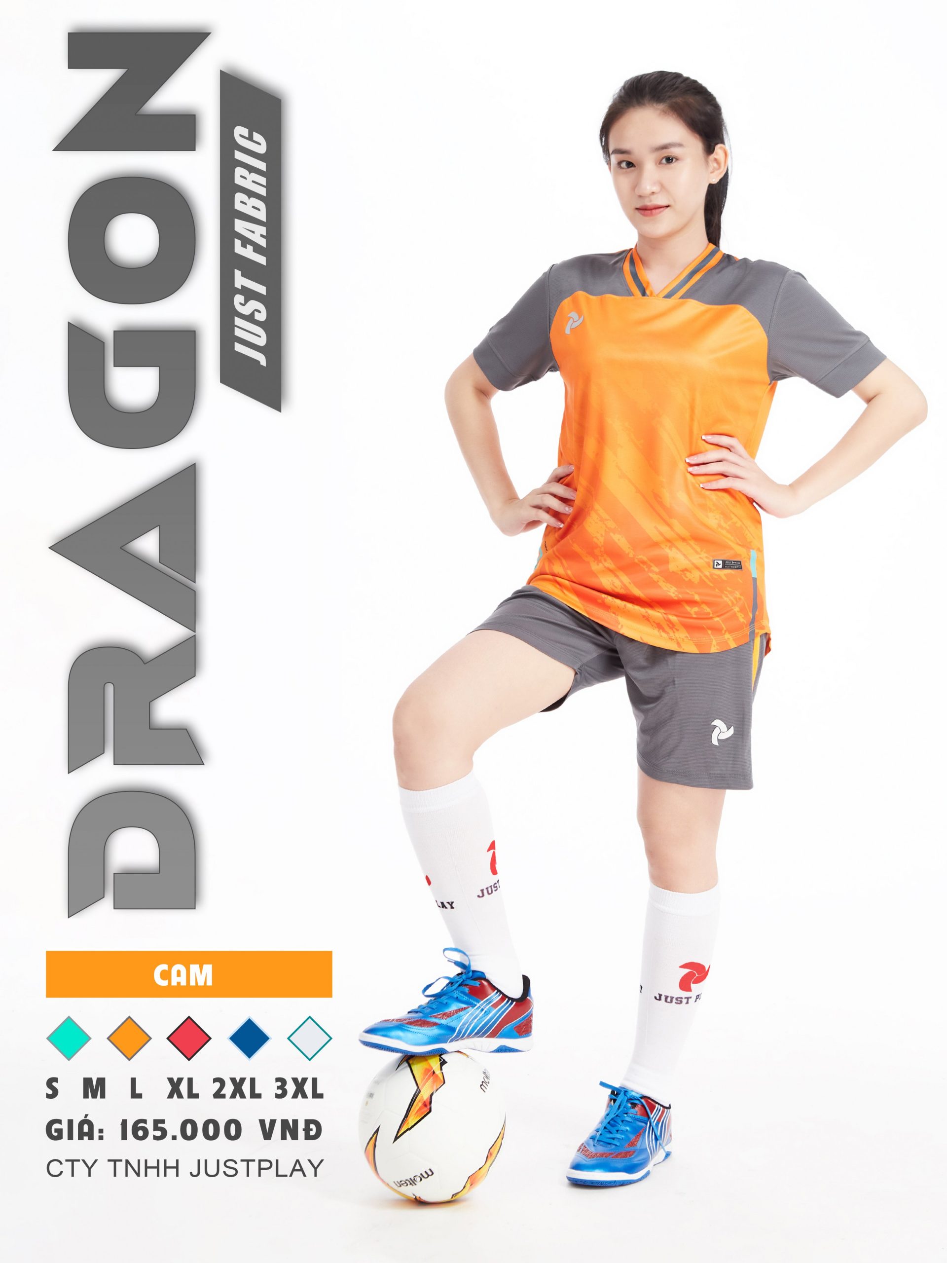 Bộ quần áo bóng đá Justplay Dragon Cam– Mẫu đẹp 2022 có size 3XL (8) Bo quan ao bong da Justplay Dragon Cam– Mau dep 2022 co size 3XL 8