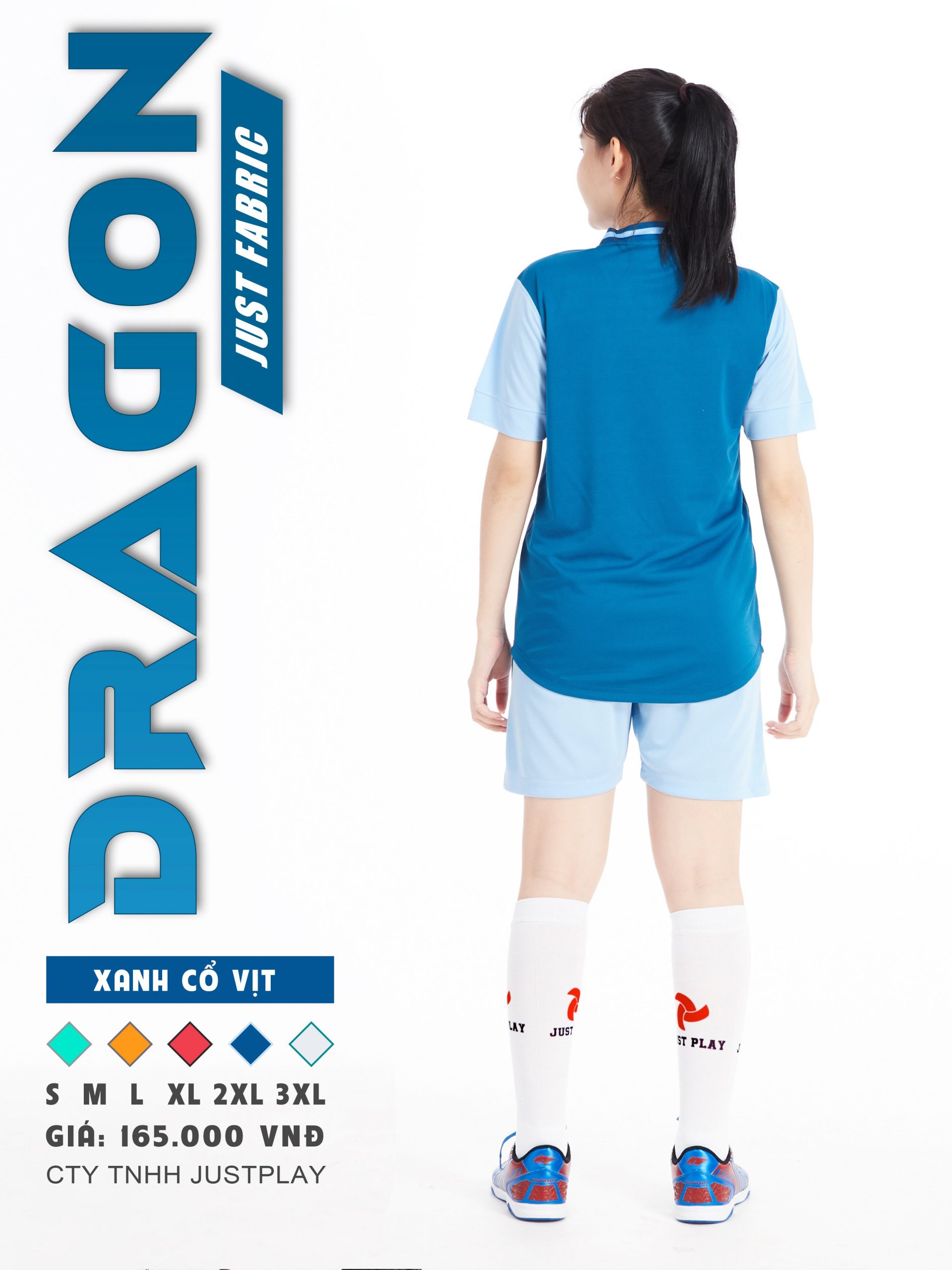 Bộ quần áo bóng đá Justplay Dragon Xanh cổ vịt – Mẫu đẹp 2022 có size 3XL (6) Bo quan ao bong da Justplay Dragon Xanh co vit – Mau dep 2022 co size 3XL 6