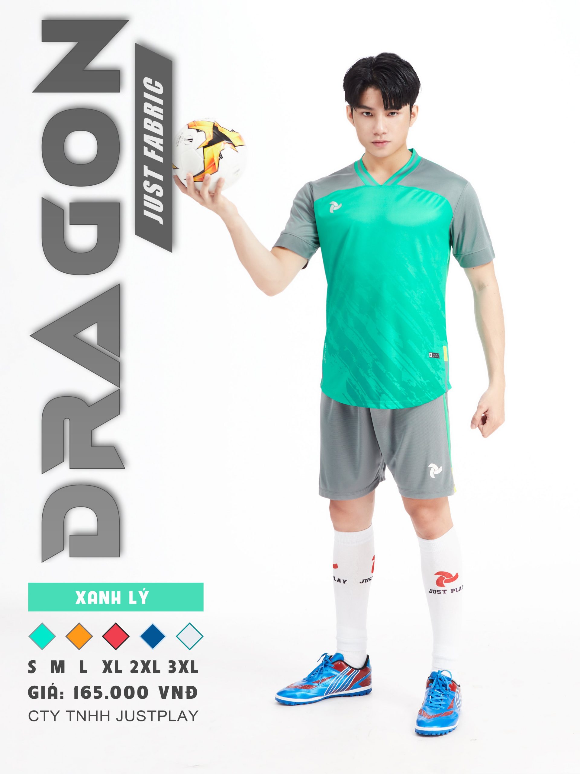 Bộ quần áo bóng đá Justplay Dragon Xanh lý – Mẫu đẹp 2022 có size 3XL (2) Bo quan ao bong da Justplay Dragon Xanh ly – Mau dep 2022 co size 3XL 2