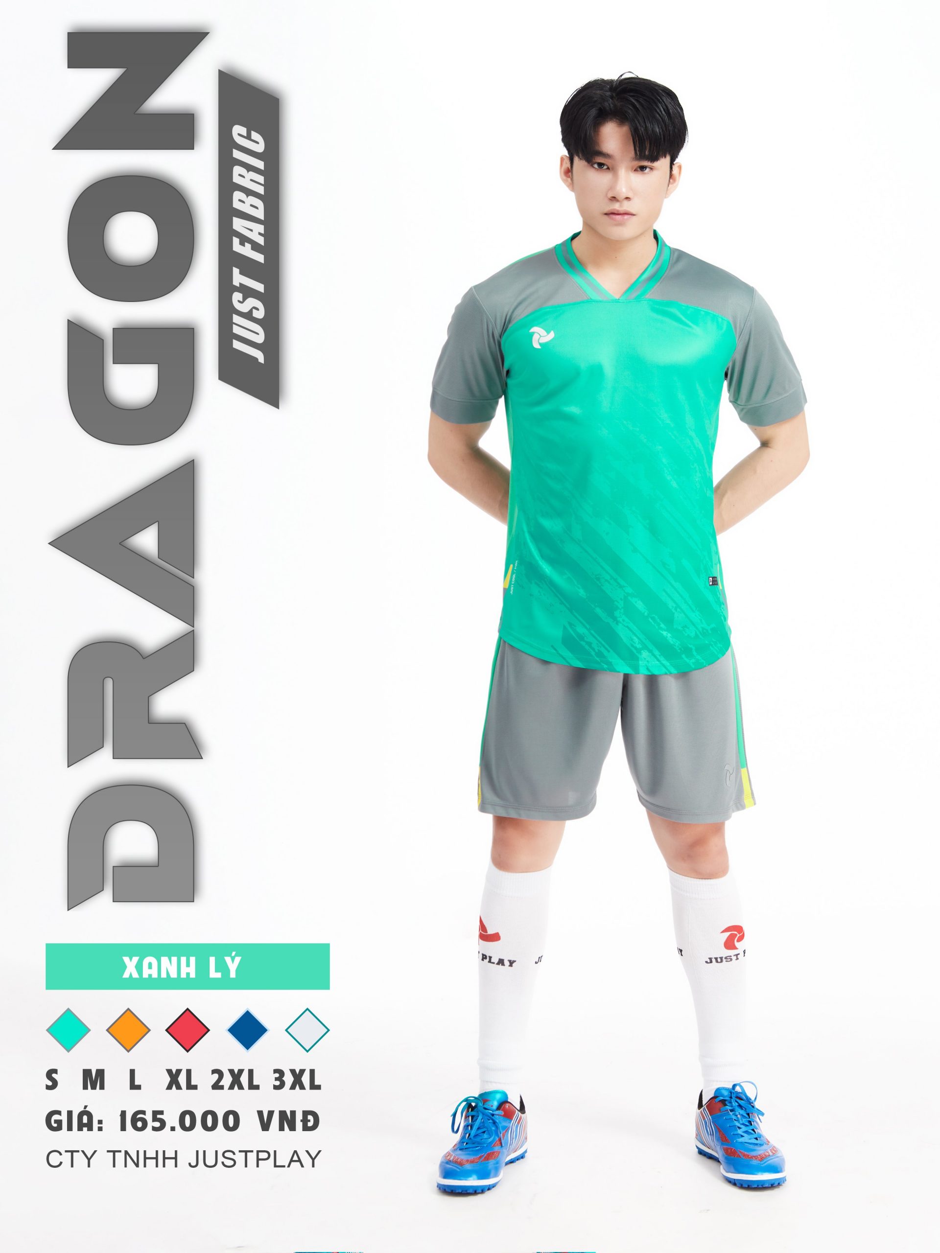 Bộ quần áo bóng đá Justplay Dragon Xanh lý – Mẫu đẹp 2022 có size 3XL (7) Bo quan ao bong da Justplay Dragon Xanh ly – Mau dep 2022 co size 3XL 7