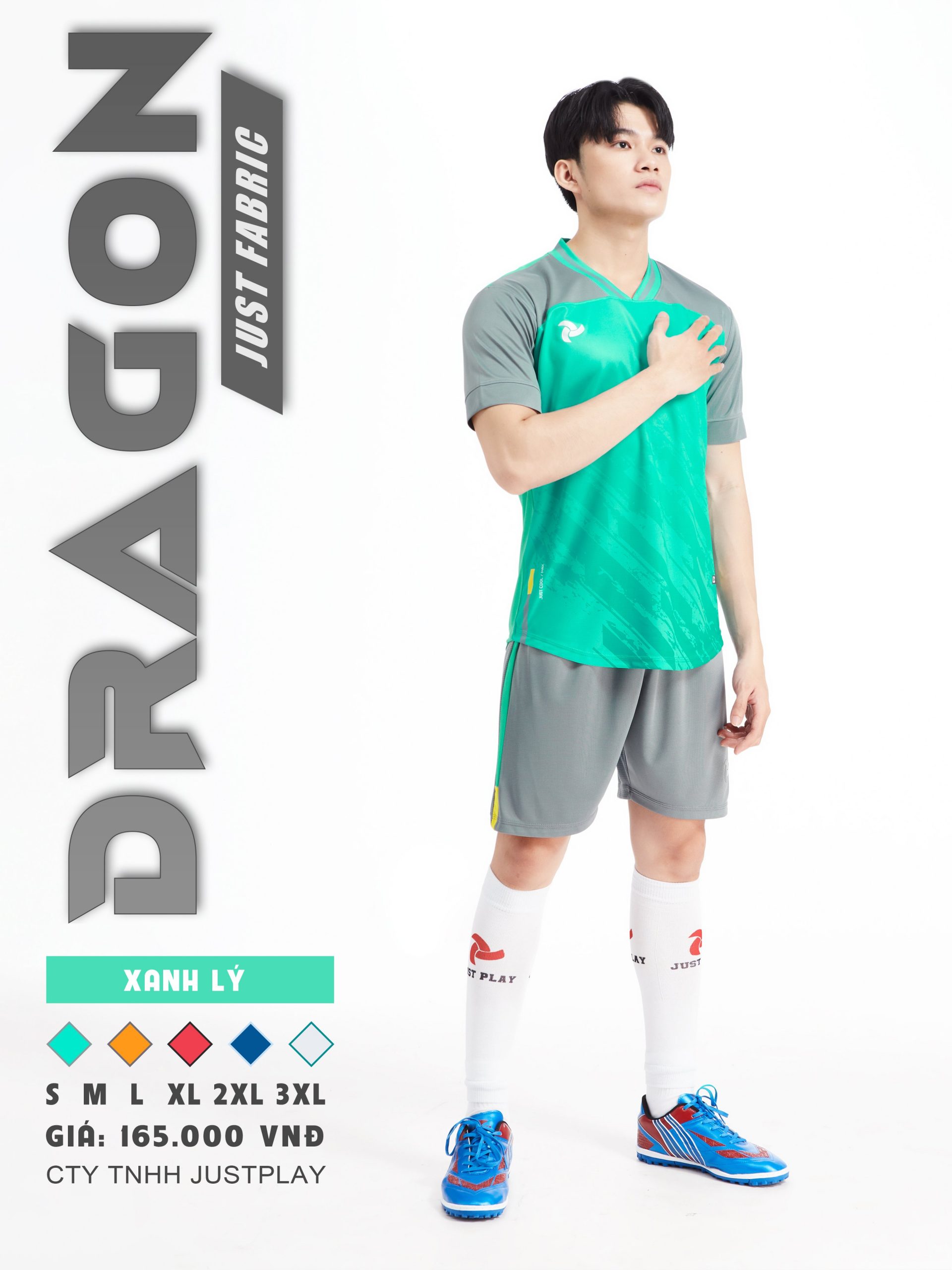 Bộ quần áo bóng đá Justplay Dragon Xanh lý – Mẫu đẹp 2022 có size 3XL (8) Bo quan ao bong da Justplay Dragon Xanh ly – Mau dep 2022 co size 3XL 8