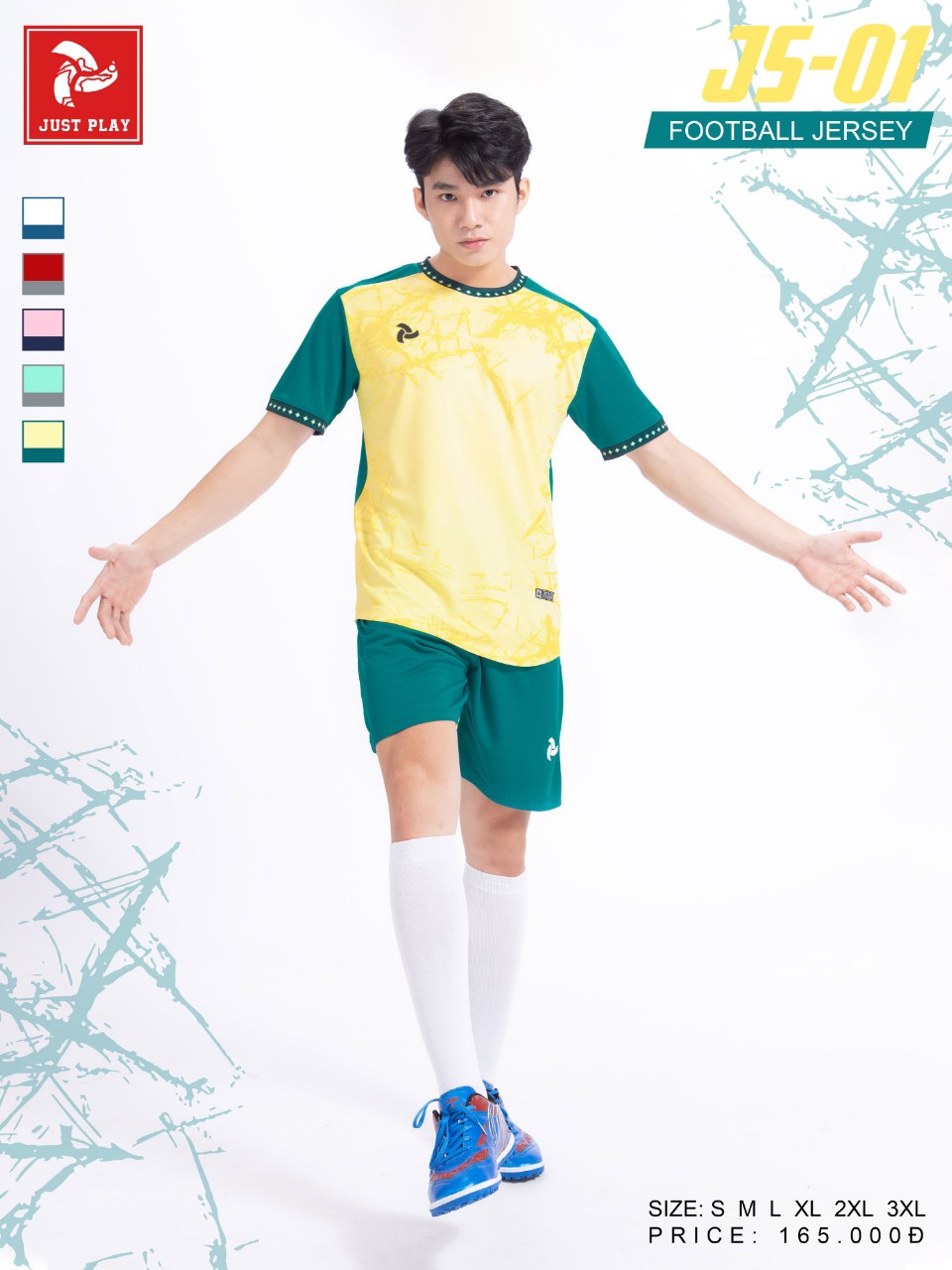 Bộ quần áo bóng đá Justplay JS – 01 cao cấp – Màu Vàng (2) Bo quan ao bong da Justplay JS – 01 cao cap – Mau Vang 2