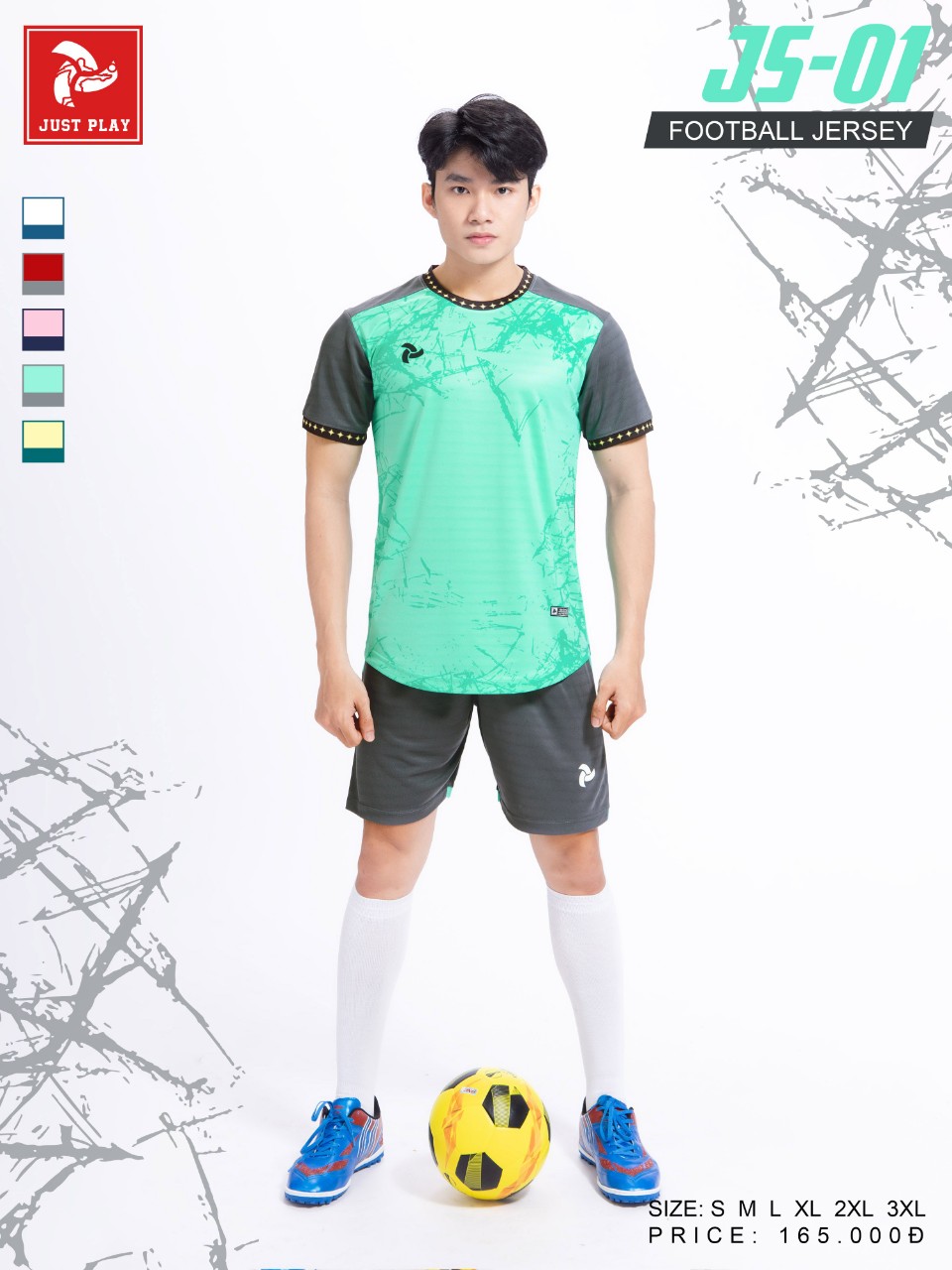Bộ quần áo bóng đá Justplay JS – 01 cao cấp – Màu Xanh Ngọc (2) Bo quan ao bong da Justplay JS – 01 cao cap – Mau Xanh Ngoc 2