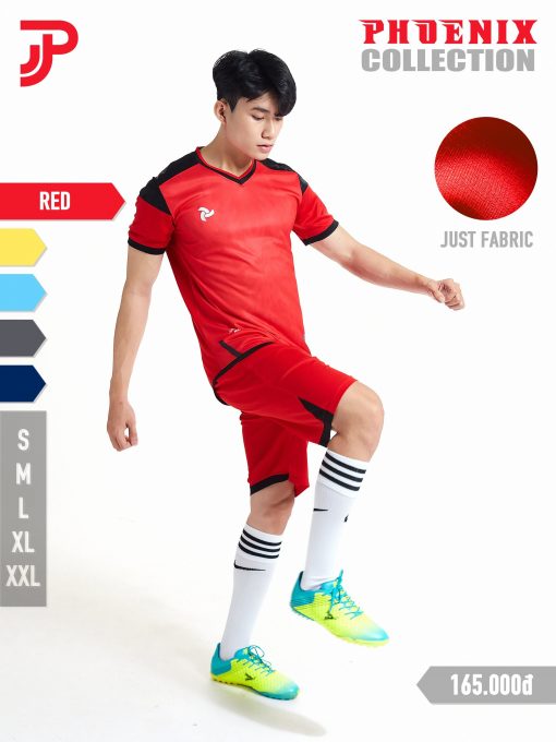 Bộ quần áo bóng đá Justplay Phoenix Đỏ 2022 – Chất vải J-lite cao cấp (4) Bo quan ao bong da Justplay Phoenix Do 2022 – Chat vai J lite cao cap 4