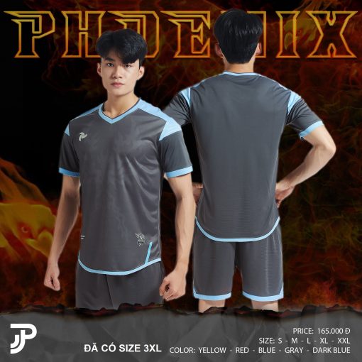 Bộ quần áo bóng đá Justplay Phoenix Xám 2022 – Chất vải J-lite cao cấp (1) Bo quan ao bong da Justplay Phoenix Xam 2022 – Chat vai J lite cao cap 1