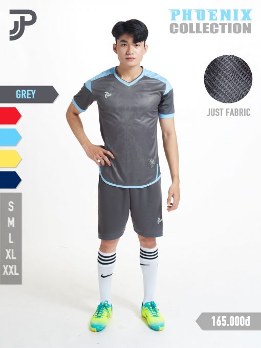 Bộ quần áo bóng đá Justplay Phoenix Xám 2022 – Chất vải J-lite cao cấp (4) Bo quan ao bong da Justplay Phoenix Xam 2022 – Chat vai J lite cao cap 4
