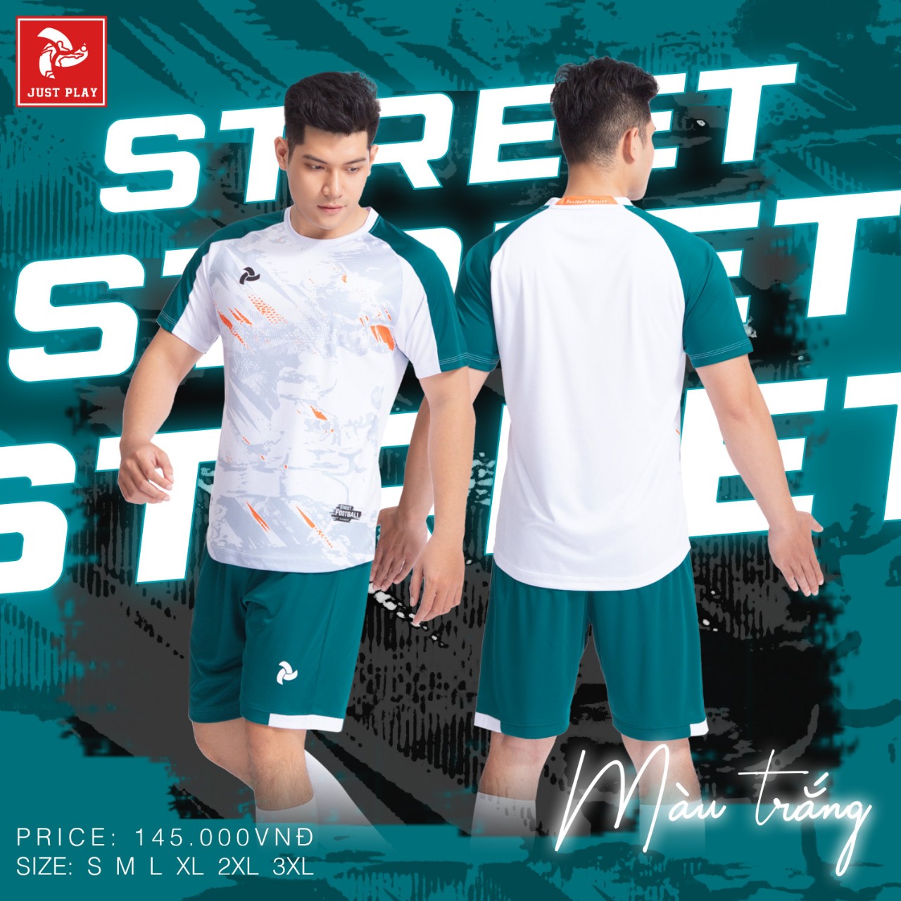 Bộ quần áo bóng đá Justplay Street – TRẮNG (1) Bo quan ao bong da Justplay Street – TRANG 1