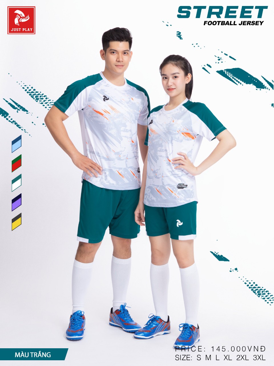 Bộ quần áo bóng đá Justplay Street – TRẮNG (4) Bo quan ao bong da Justplay Street – TRANG 4