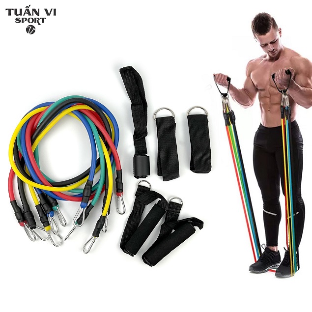 Dây ngũ sắc ,kháng lực tập gym thể hình đa năng tại nhà, văn phòng (8) Day ngu sac khang luc tap gym the hinh da nang tai nha van phong 8